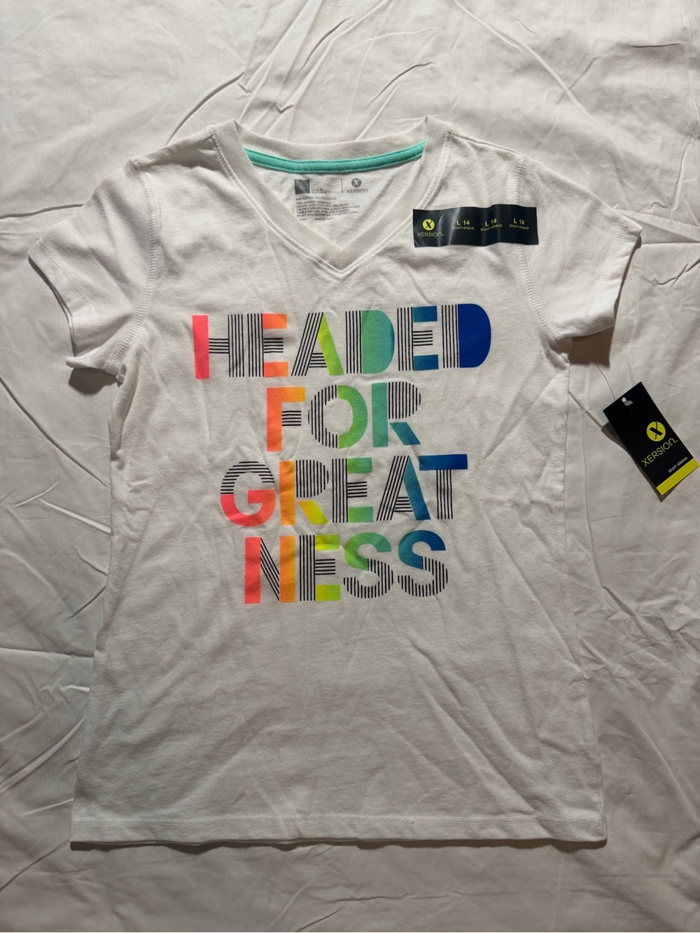 Xersion Girls Graphic T-Shirt Regular Fit White L 14